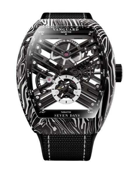 Review Franck Muller Vanguard Damascus Carbon Skeleton V 41 S6 SQT CARBONE AMS BC (NR) Replica Watch - Click Image to Close